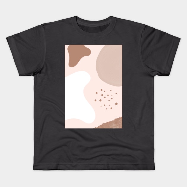 Beige Postmodern Cow - abstract minimalist design Kids T-Shirt by F-for-Fab